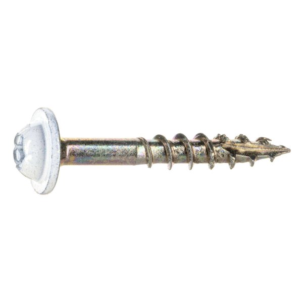 Saberdrive Wood Screw, #9, 1-1/4 in, White Steel Round Head Torx Drive, 163 PK 54082